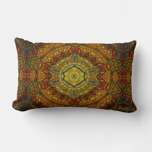 Coussin de mandala d'anneau de gaz en verre (Recto)