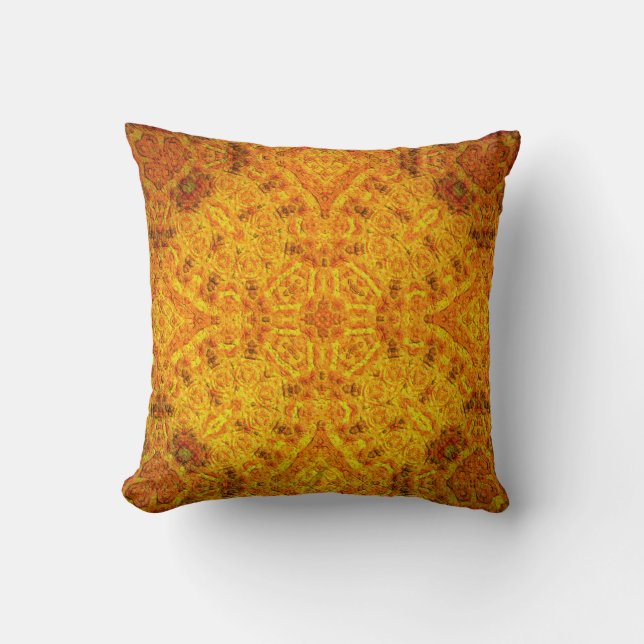 Coussin de mandala de "Orangemental" (Recto)