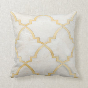 Coussin de marbre blanc de feuille d'or