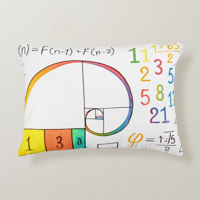Coussin de mathématiques de séquence Fibonacci (Devant)