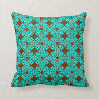 Coussin de médaillon de brun et d'Aqua