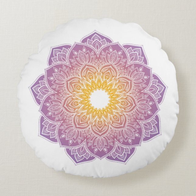 Coussin de méditation avec lila mandala (Devant)