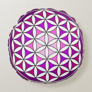 Coussin de méditation de la Fleur violette de la