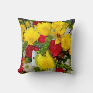 Coussin de mélange de fleurs jaunes