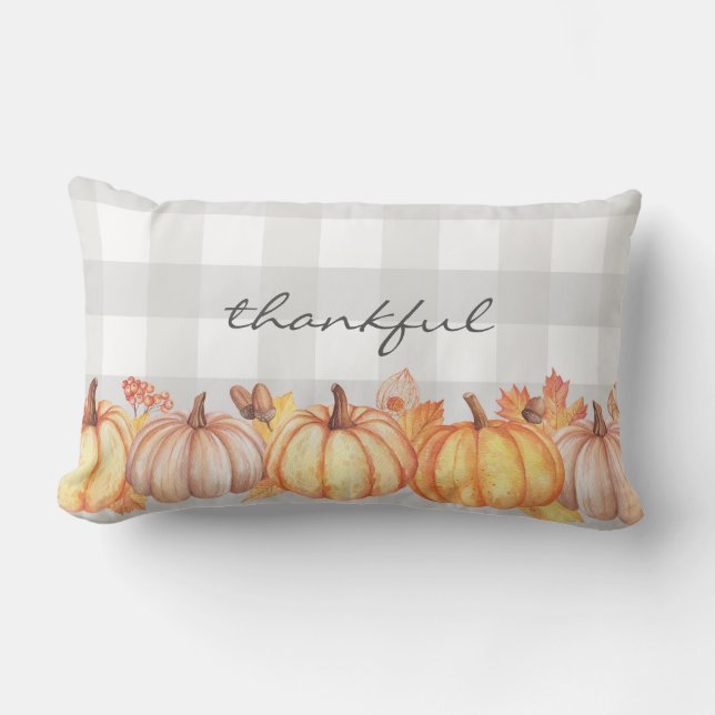 coussin de message d'aquarelle de Citrouille MODIF (Recto)