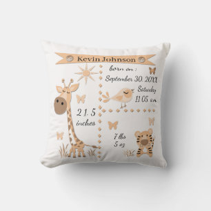 Coussin De mignons animaux de la jungle dans la pêche lanc