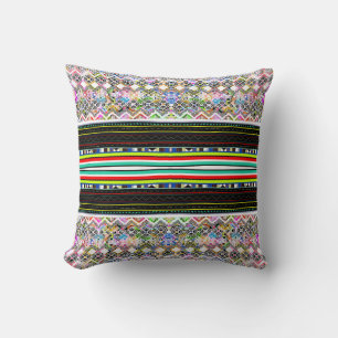 Coussin De mignons motifs tribaux aztèques colorés