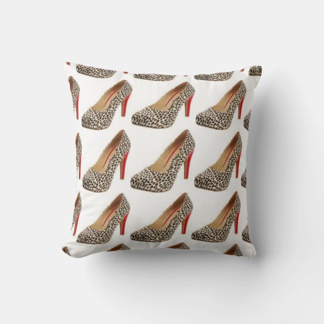 Coussin de mode de diva de chaussure de léopard (Recto)