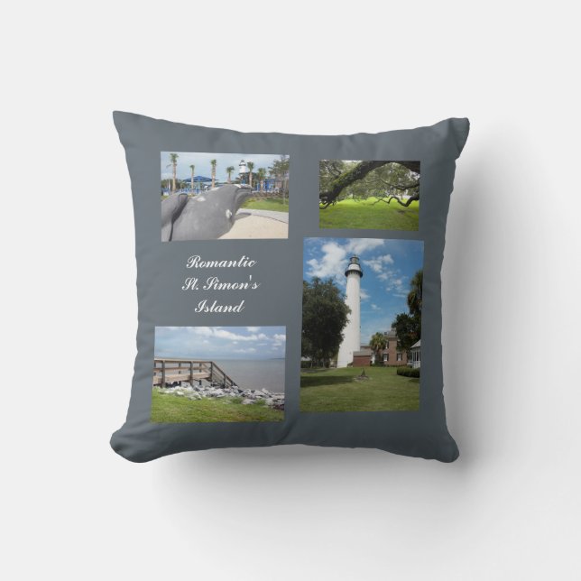 Coussin de modèle photo de l'île de St Simon (Recto)