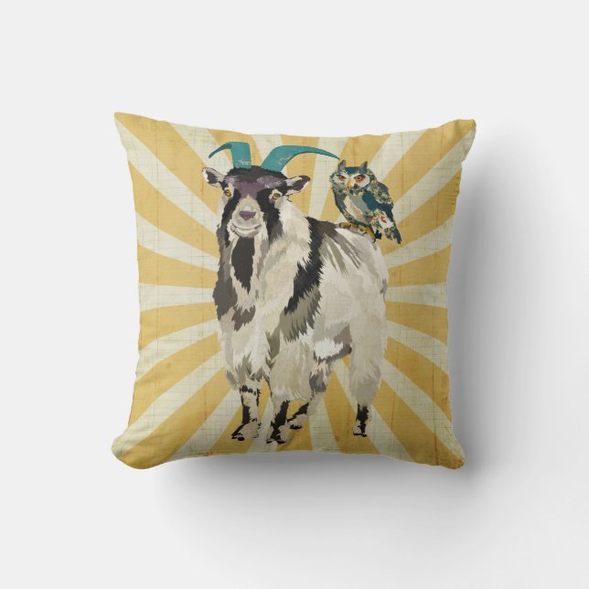 Coussin de Mojo de chèvre et de hibou de Billy (Recto)