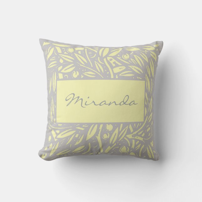 Coussin de monogramme de frontière de jardin de (Recto)
