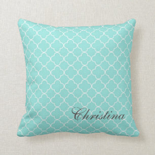 Coussin de monogramme de motif de Quatrefoil