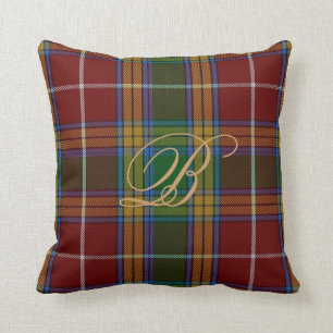 Coussin de monogramme de tartan de Baxter