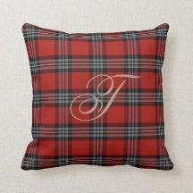 Coussin de monogramme de tartan de Turner