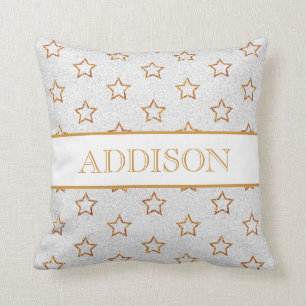 Coussin de monogramme d'étoile de parties