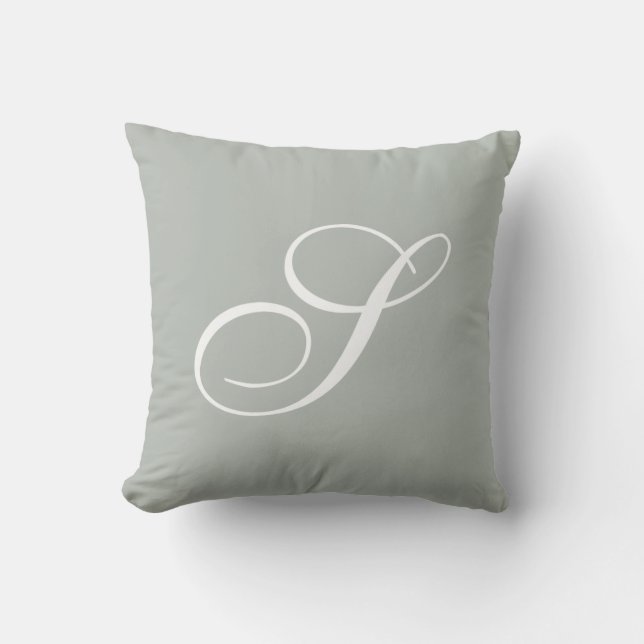 Coussin de monogramme gris-argenté (Recto)