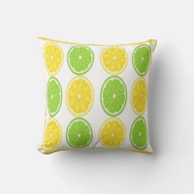 Coussin de motif d'agrume de chaux de citron (Recto)