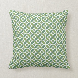 Coussin de motif de cercle de diamant - dos vert
