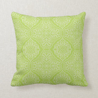 Coussin de motif de damassé - chaux et vert