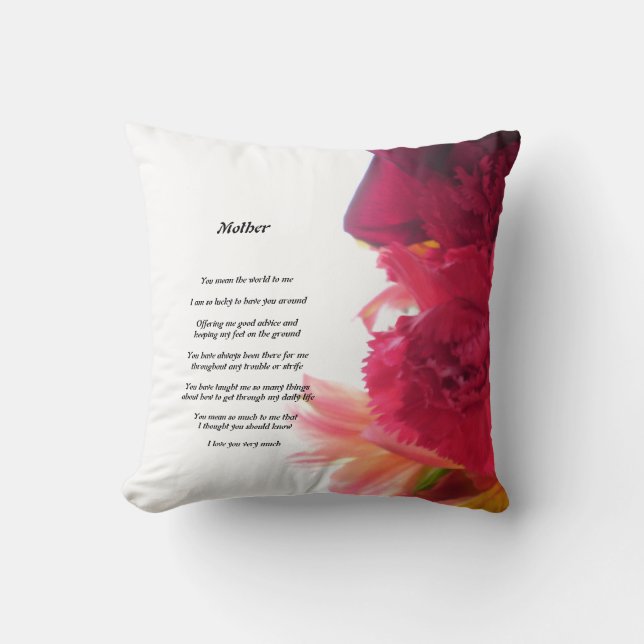 Coussin de motif du poème de la mère (Recto)