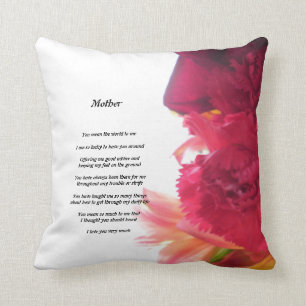 Coussin de motif du poème de la mère