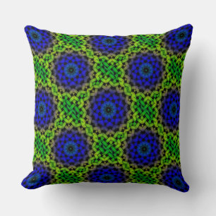 Coussin de Motif en treillis bleu vert du concepte