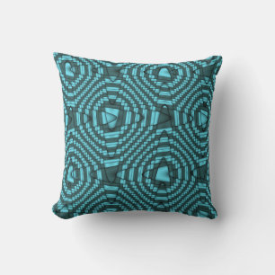 Coussin de Motif Zig Zag pour le tissage bleu mode