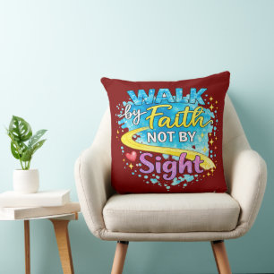 Coussin de motivation « Marcher par la foi et non