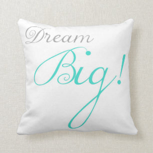 Coussin de motivation rêveur de turquoise grand