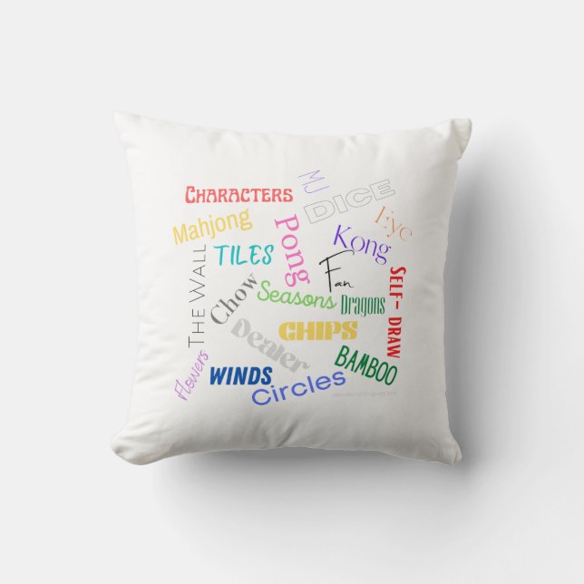 Coussin de mots Mahjong (Recto)
