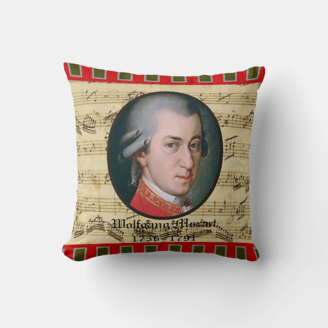 Coussin de musique de Wolfgang Mozart (Recto)
