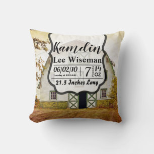 Coussin de naissance personnalisé Coucher de solei