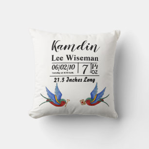 Coussin de naissance personnalisé tatouage traditi