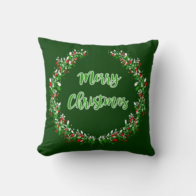 Coussin de Noël blanc rouge vert (Recto)