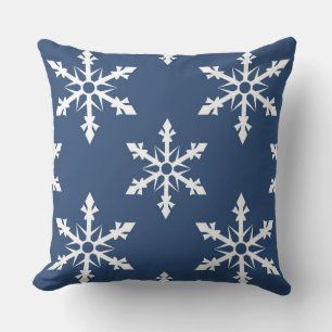 Coussin de Noël bleu/vert Flocon de neige réversib
