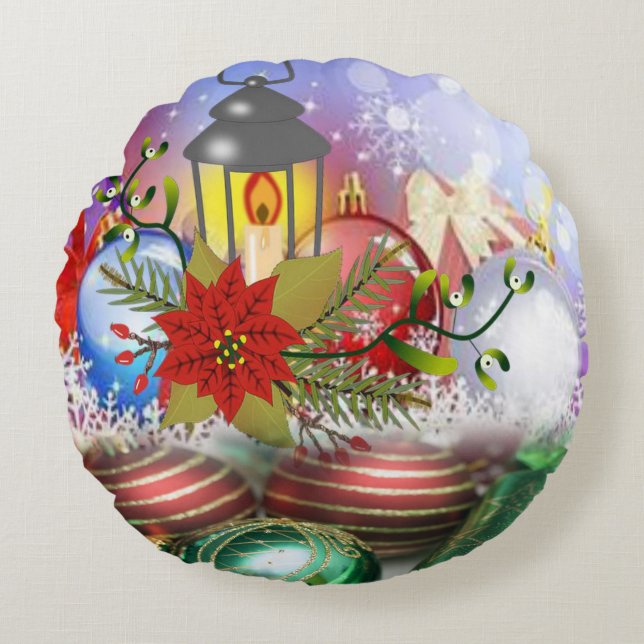 Coussin de Noël, bougie de Noël (Devant)