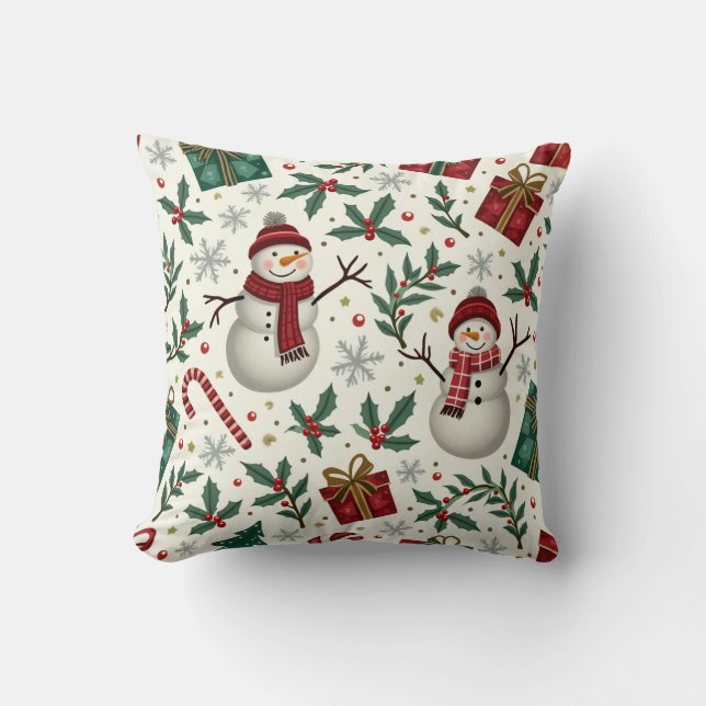 Coussin de Noël coussin bonhomme de neige (Recto)