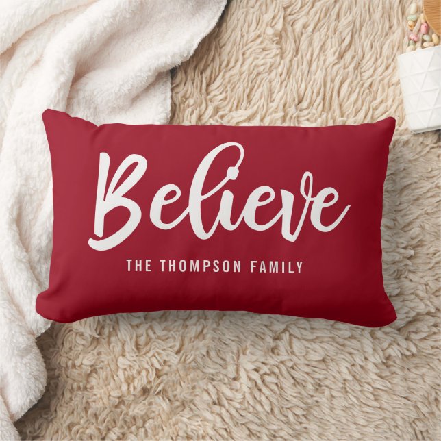 Coussin de Noël Croyance rouge personnalisée (Couverture)