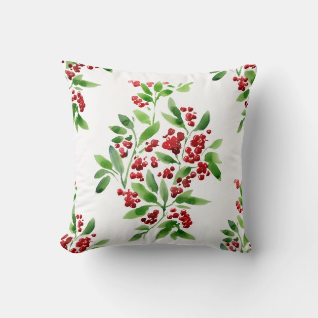 Coussin de Noël de baie de houx (Recto)