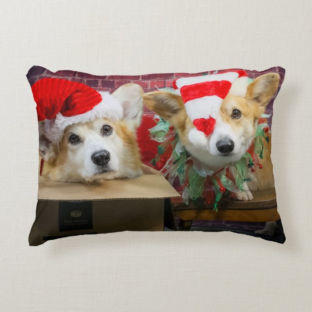 Coussin de Noël de Corgi (Devant)