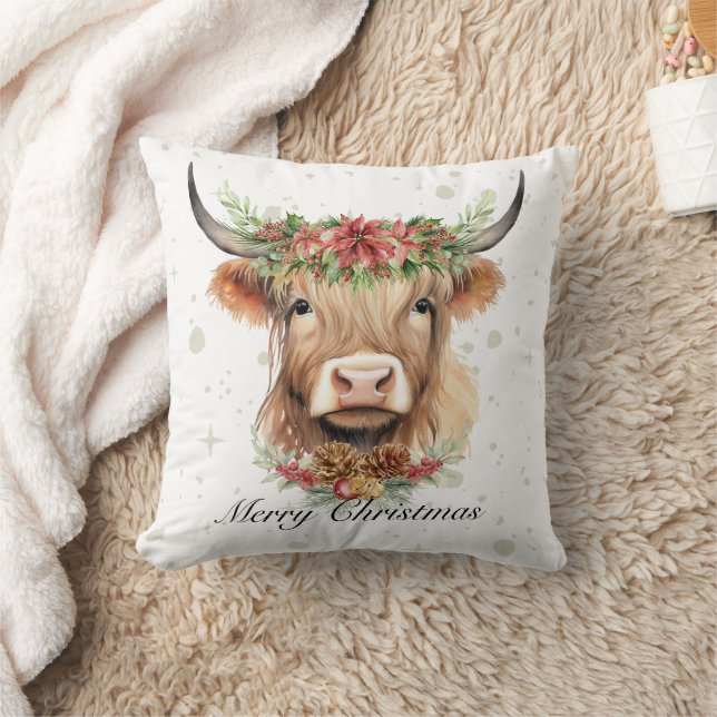 Coussin de Noël de la vache Highland (Couverture)