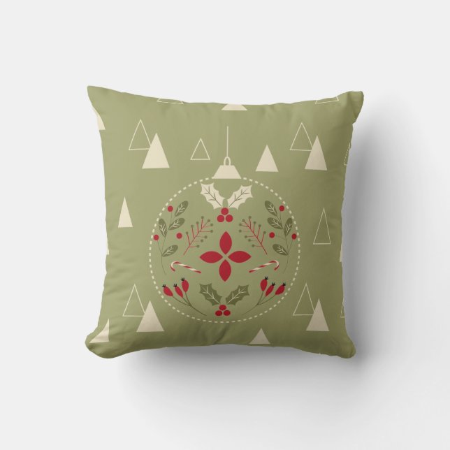 Coussin de Noël de l'ornement de fête - Décor de f (Recto)
