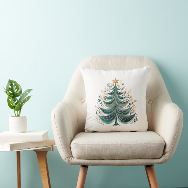 Coussin de Noël des pins d'hiver (Chaise)