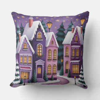 Coussin de Noël élégant violet