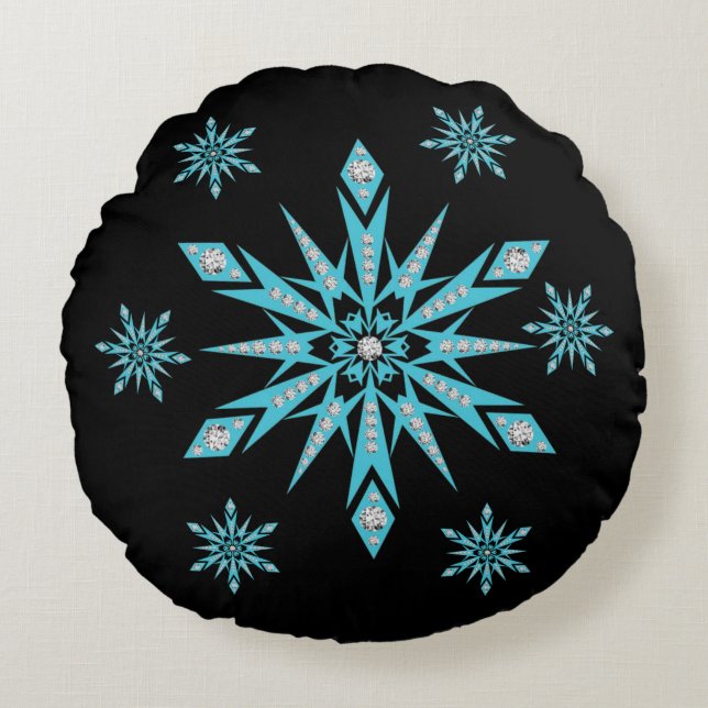 Coussin de Noël, Flocon de neige (Devant)