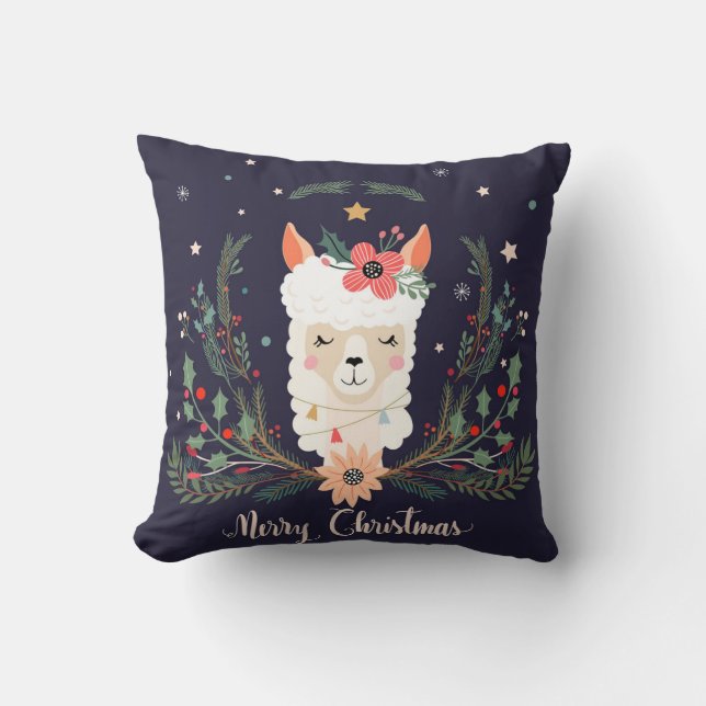 coussin de Noël lama (Recto)