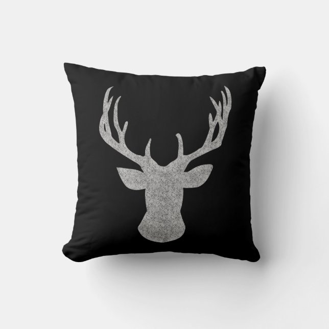 Coussin de Noël noir et argent (Recto)