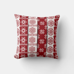 Coussin de Noël Red Plaid Snowflake