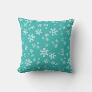 Coussin de Noël Turquoise Blue Snow Flake