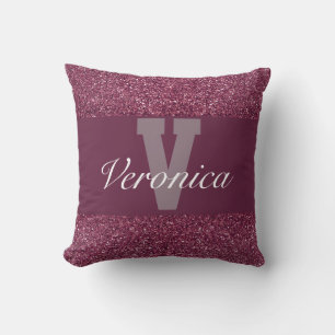 Coussin de nom personnalisé glamour
